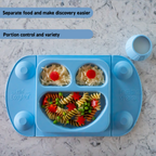 Set farfurie diversificare & gentuta gustare (albastru)