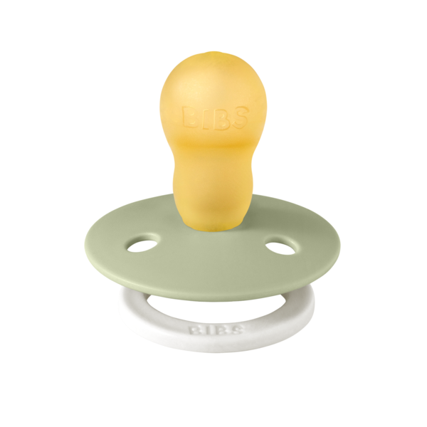 BIBS - Suzeta fosforescenta Colour Glow Latex, tetina rotunda, 18 luni +-Sage