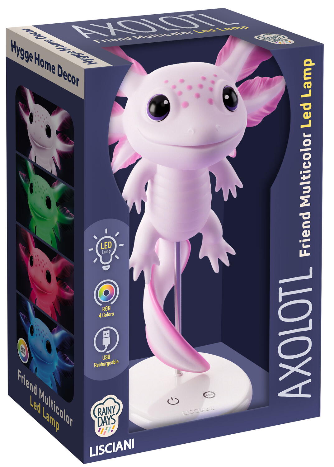 Lampa de veghe multicolora Rainy Days - Axolotl