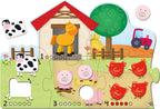 Puzzle - Numaram animalele de la ferma ( 6 piese)