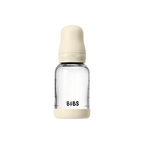 BIBS - Set complet biberon din sticla anticolici cu tetina din latex, flux lent, 120 ml, Ivory