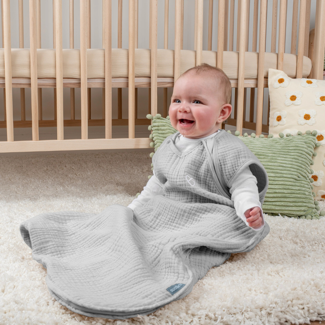 Ingenuity - Sac de dormit Swaddle Me Night Sack Sleeper, 3-18 luni, Sunset Space
