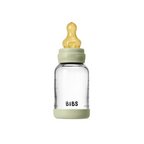BIBS - Set complet biberon din sticla anticolici cu tetina din latex, flux lent, 120 ml, Sage