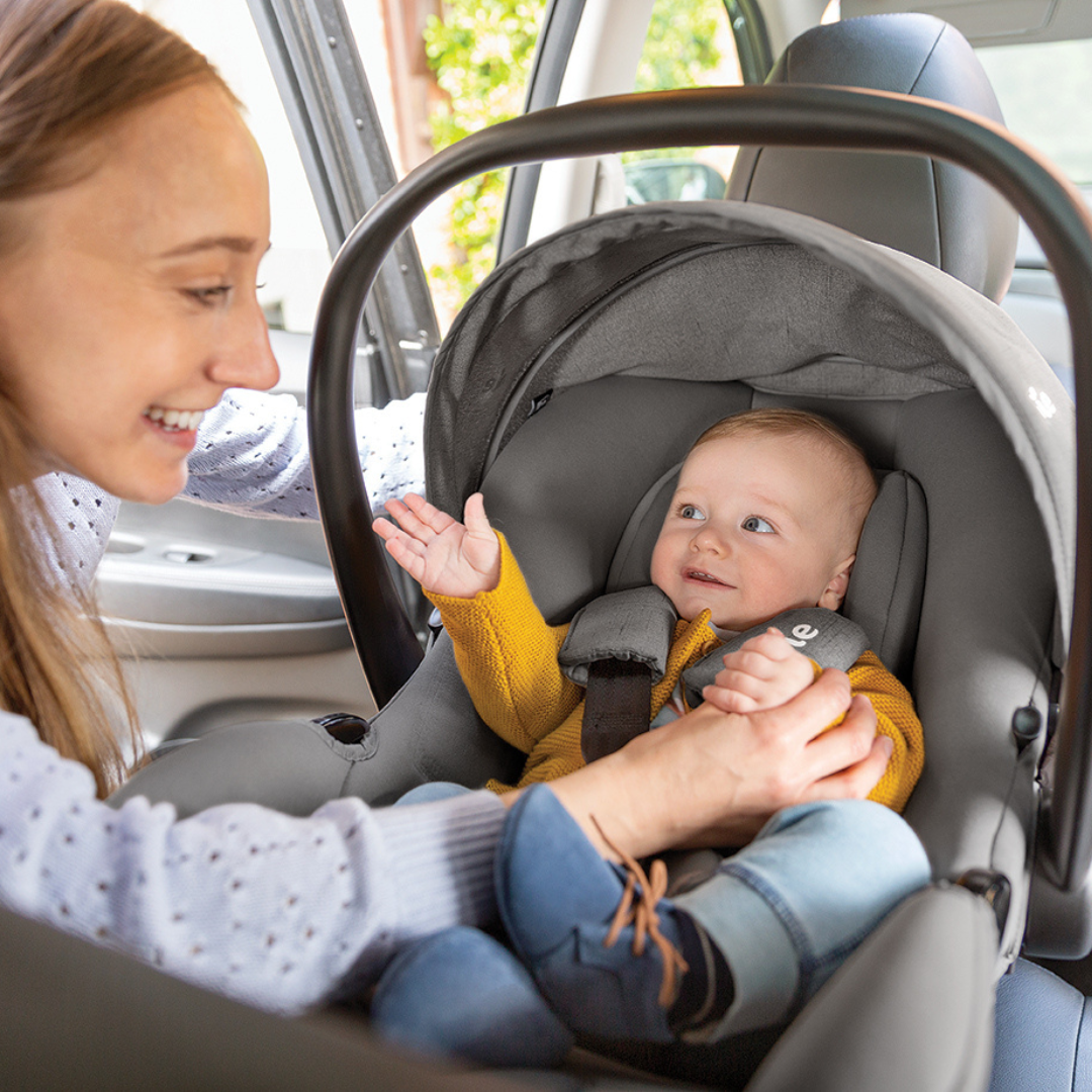 Joie - Scoica auto i-Snug 2 cu tetiera reglabila, 40-75 cm, Quartz, testata ADAC si certificata R129