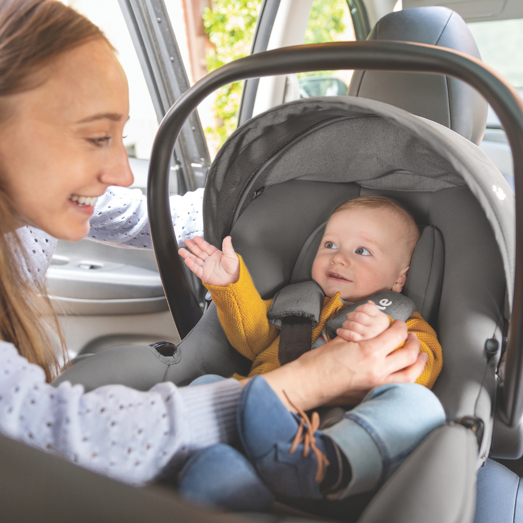 Joie - Scoica auto i-Snug 2 cu tetiera reglabila, 40-75 cm, Cashew, testata ADAC si certificata R129