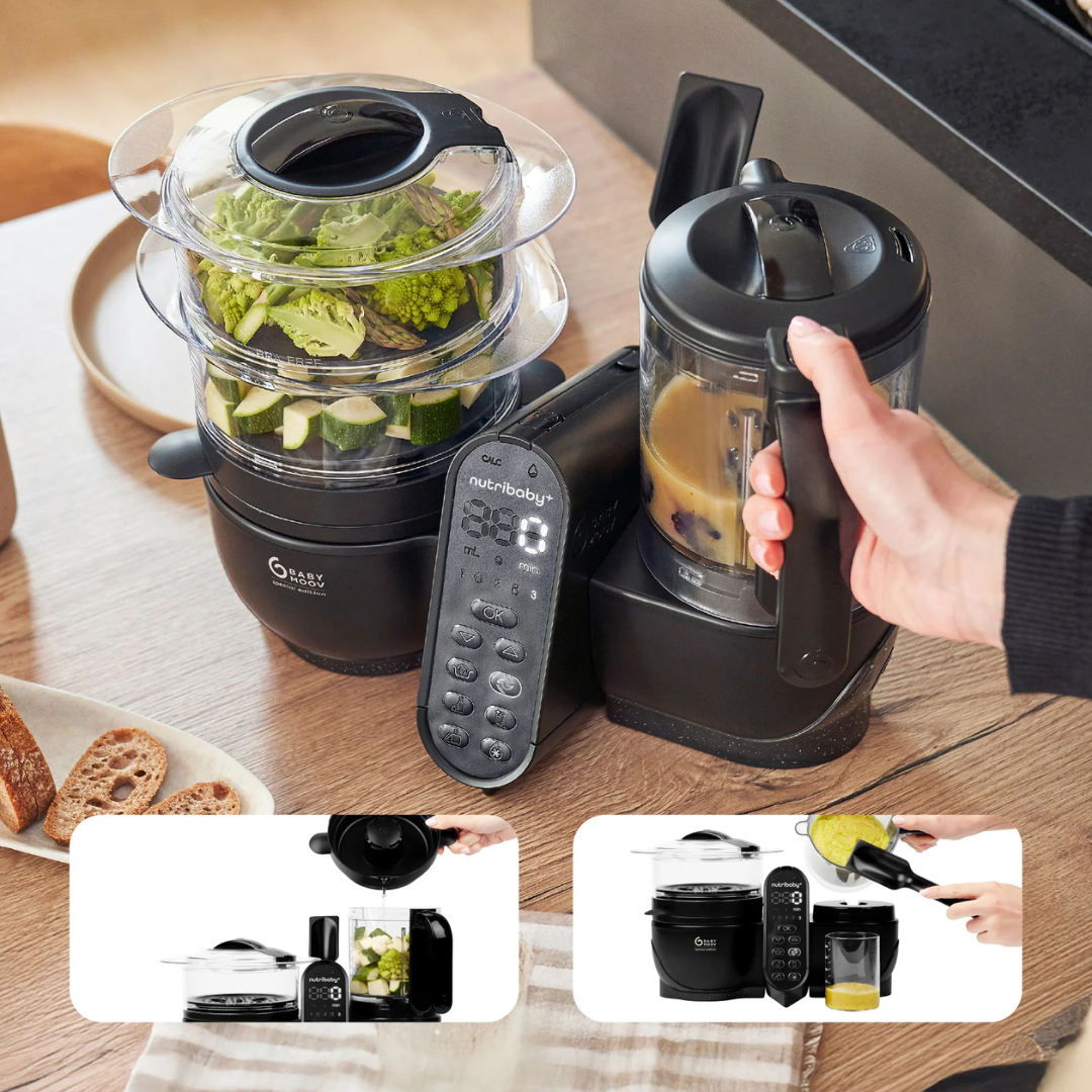 Babymoov - Robot multifunctional 5 in 1 Nutribaby (+) XL, Mineral Black
