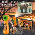 Set proiector tip lanterna & 3 figurine - Animalute