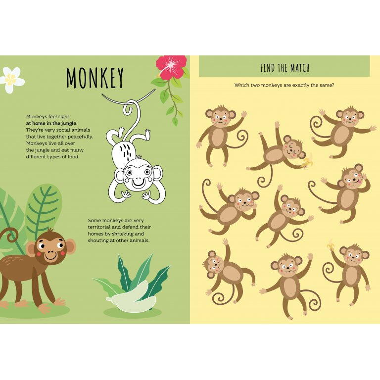 Carte de activitati cu abtibilduri - Jungla