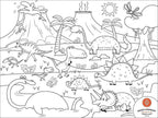 Set Complet pentru Desen cu Plansa Refolosibila din Silicon Dino