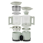 Babymoov - Robot multifunctional Nutribaby Glass 4 in 1 din sticla si otel inoxidabil Celadon Green
