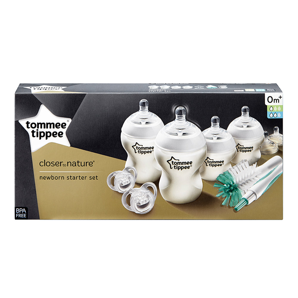 Tommee Tippee Kit biberoane nou-nascut Closer to Nature 0+ luni tetina silicon flux lent anti-colici