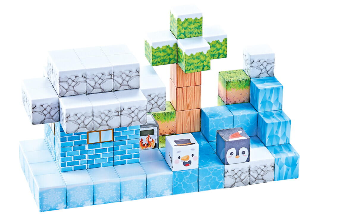 Cuburi magnetice - Iarna 92 piese (2.5 cm)