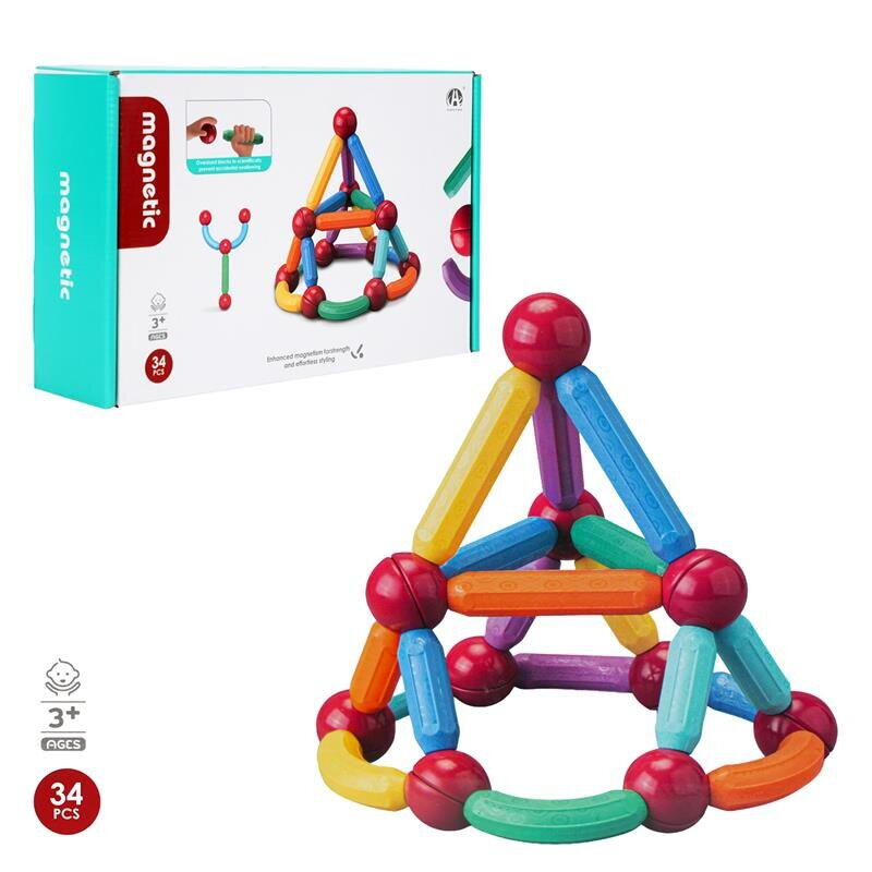 Set de constructie magnetic - Forme 3D (34 piese)