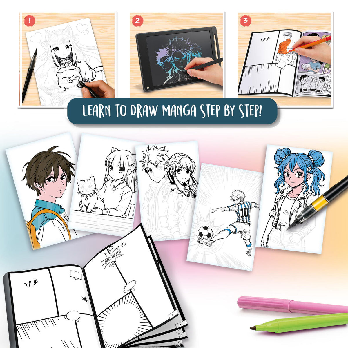 Tableta pentru desen KIDS ART- Academia Manga