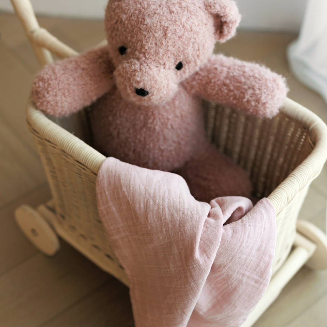 ONINO - Muselina multifunctionala din bumbac 100% organic, HUG.me, Warm Peach, x1 bucata, 120 x 120 cm, certificata GOTS
