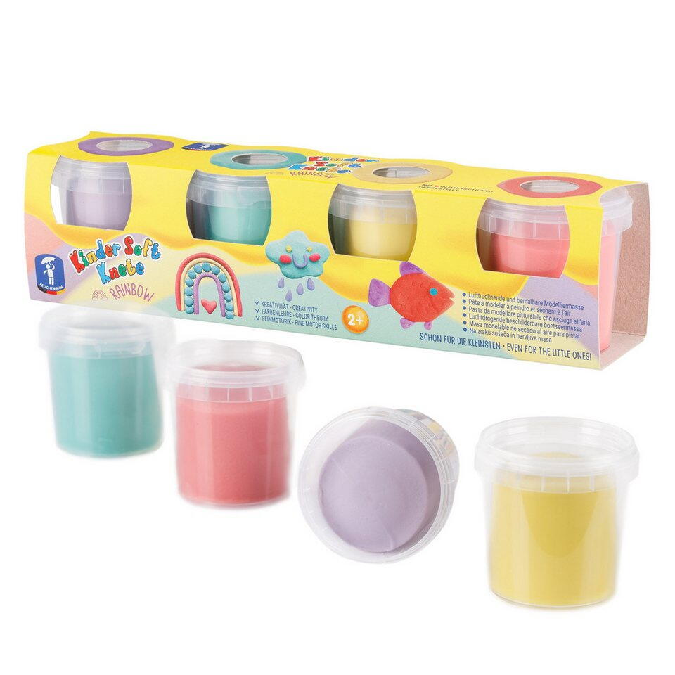 Plastilina non-toxica Kinder Soft Dough - Curcubeu