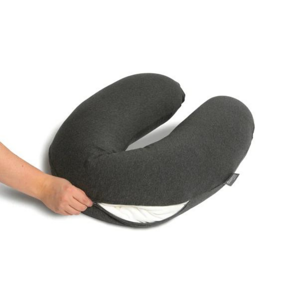 Doomoo - Perna mare pentru gravide si bebelusi 3 in 1, bumbac organic Buddy Chine Anthracite
