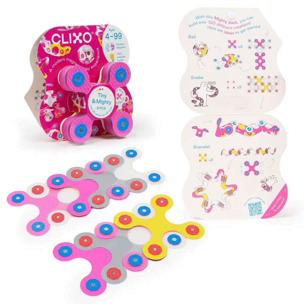 Clixo® joc magnetic de construit - Tiny & Mighty Sparkle (9 piese)