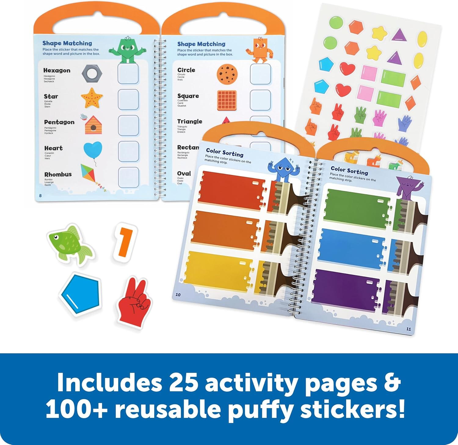Set activitati educative cu abtibilduri - Culori, numere si forme