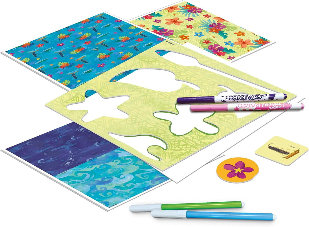 LISCIANI Tablita de desen cu lumini Vaiana 2 din plastic, 5 ani+, cu sabloane si accesorii creative