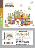 Joc magnetic Diamond La Zoo - 92 piese (7.5 cm)