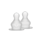 BIBS - Set 2 tetine pentru biberon, Silicon, cu flux mediu