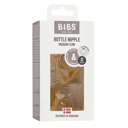 BIBS Set 2 tetine pentru biberon Latex cu flux mediu din cauciuc natural EN 1400+A2 EN 14350:2020