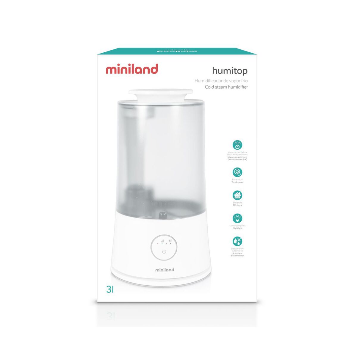 Umidificator cu ultrasunete si abur rece Miniland Humitop