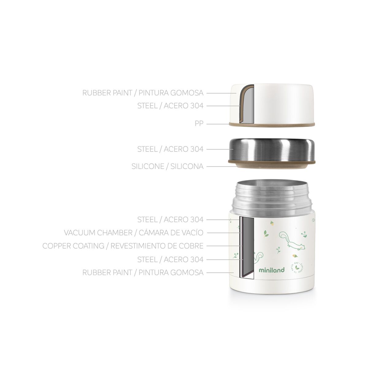 Miniland Natur Solid Food Thermos 600 ml