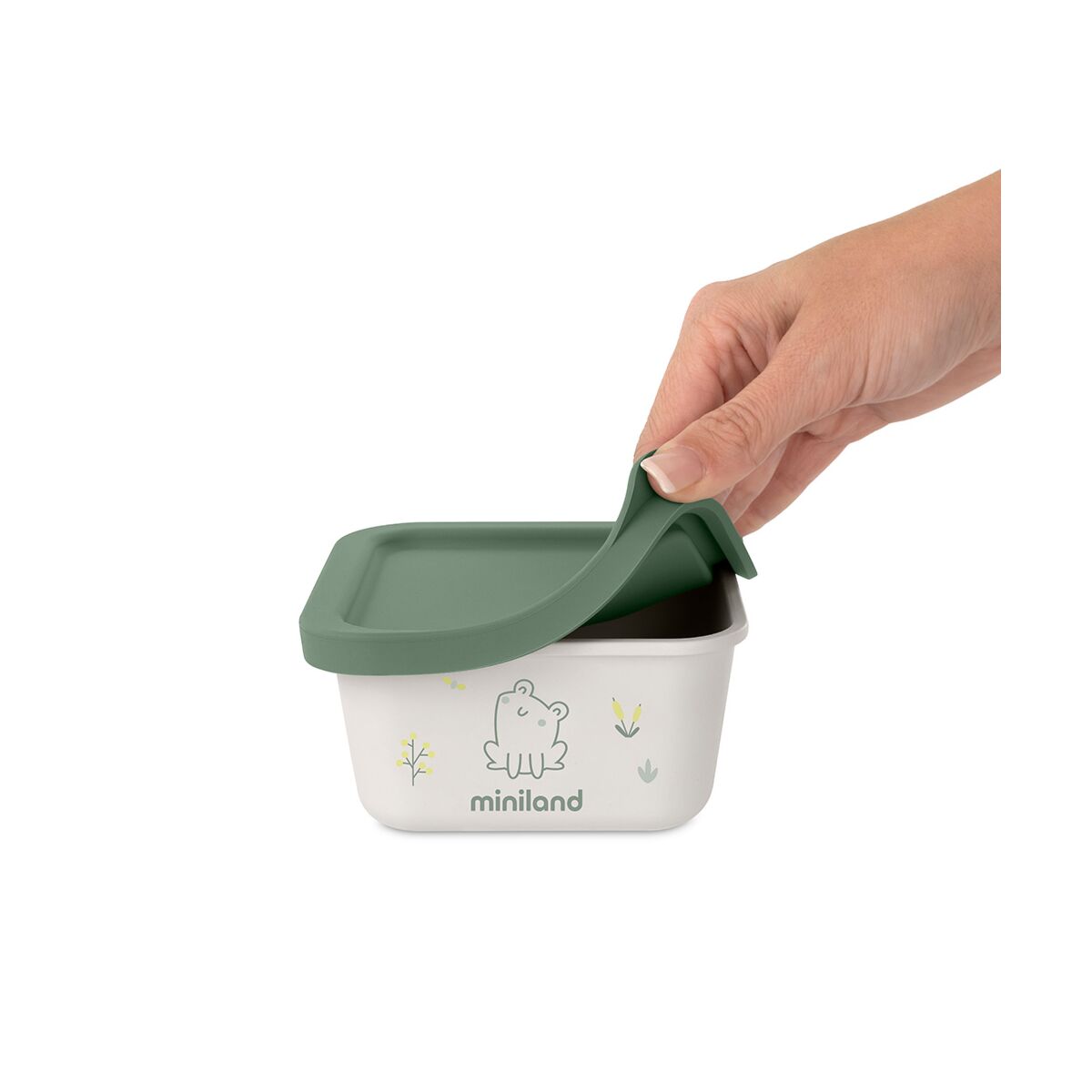 Set 2 recipiente ermetice mancare solida Miniland Frog