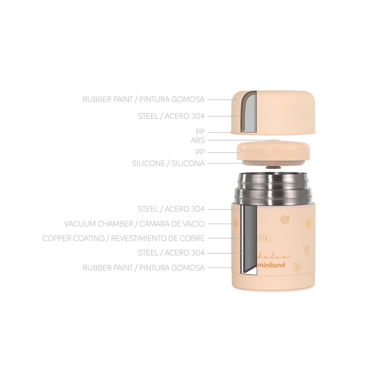 Miniland Vanilla Solid Food Thermos 600 ml