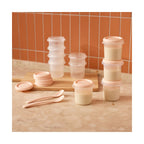 Set 10 recipiente ermetice gradate si 2 lingurite Miniland Mint 200 ml