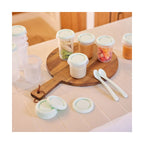 Set of 12 graduated containers with 2 Miniland Mint spoons, 200, 250 and 330 ml