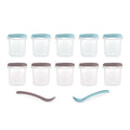 Set 10 recipiente ermetice gradate cu 2 lingurite Miniland Terra 200 ml