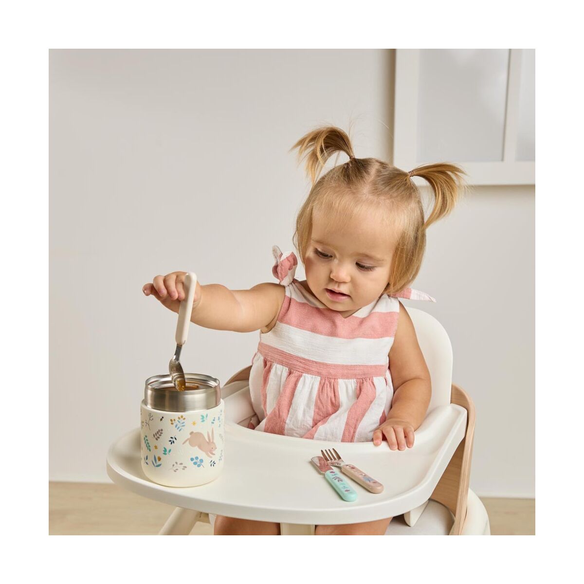 Termos mancare solida Miniland Mini Rabbit 280 ml