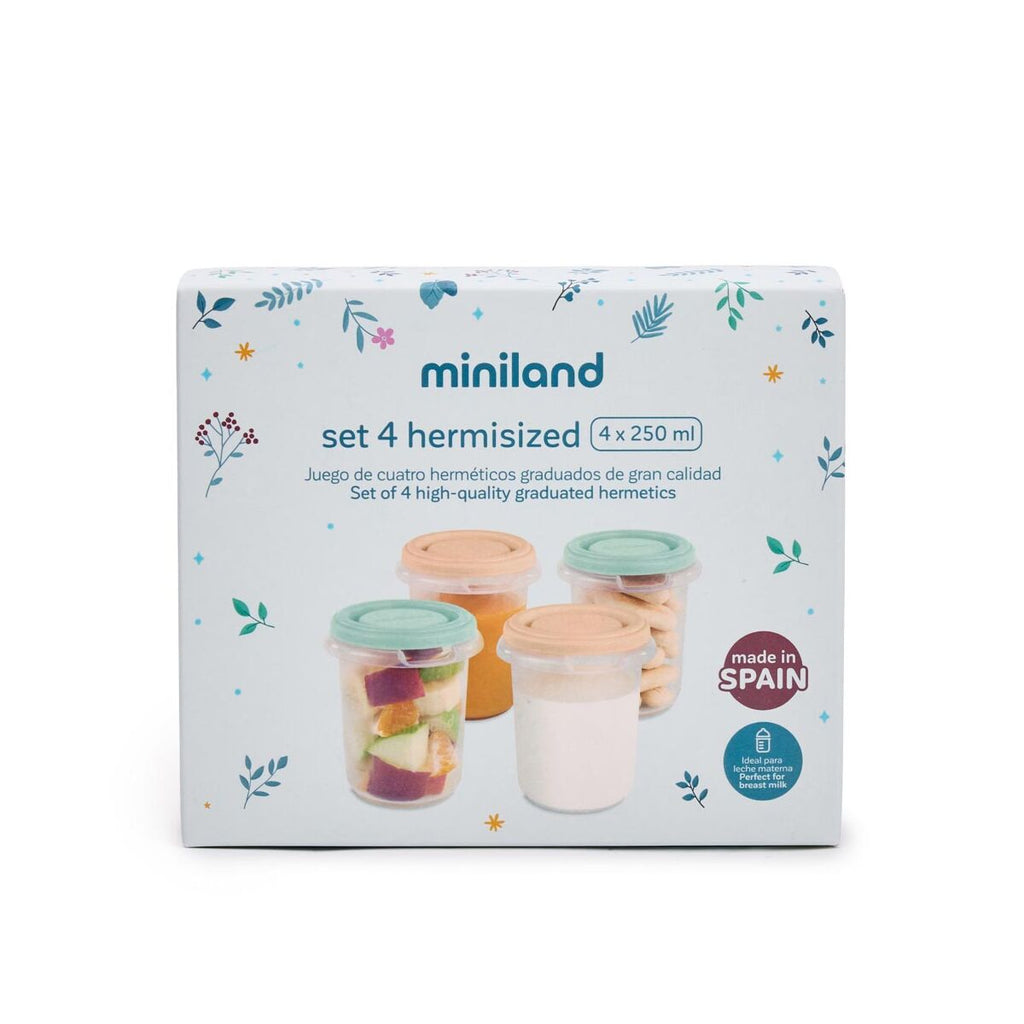 Set 4 recipiente ermetice 250ml, pentru stocare hrana bebeluși Dreamland