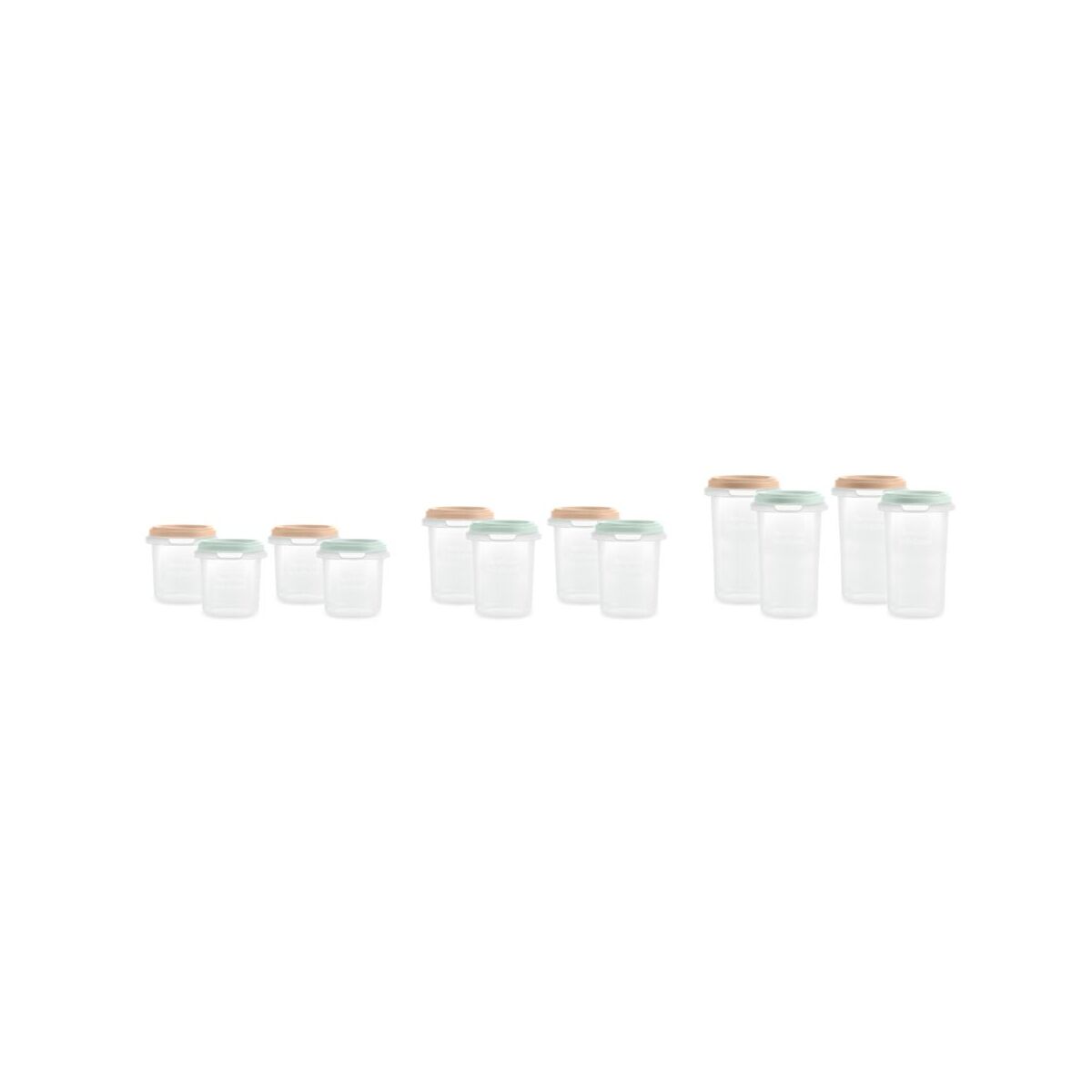 Set of 12 Miniland airtight containers for Dreamland baby food storage