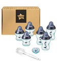 Kit biberoane nou nascut, ONL  Unisex Tommee Tippee, 0luni+, Balenute, Albastru