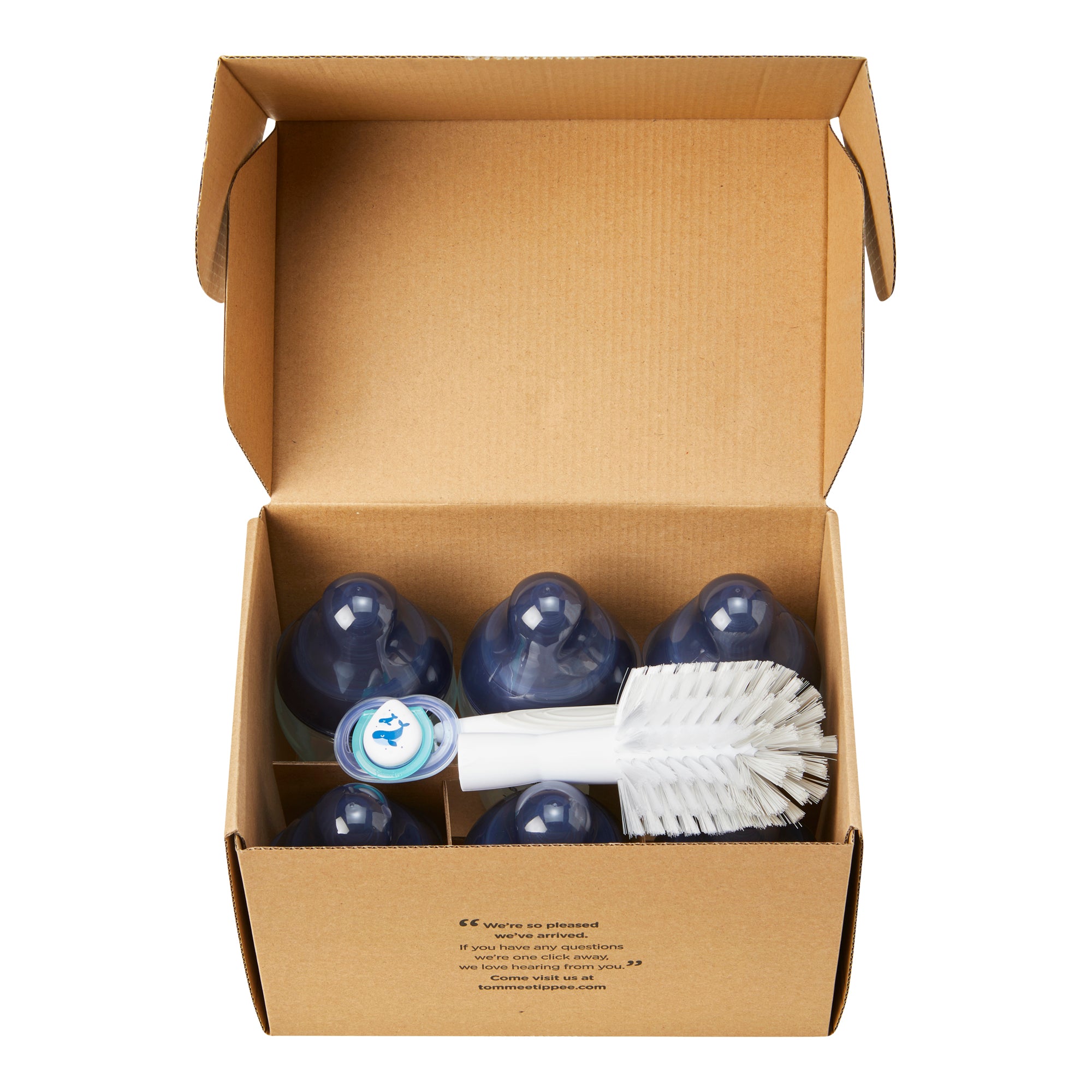 Kit biberoane nou nascut, ONL  Unisex Tommee Tippee, 0luni+, Balenute, Albastru