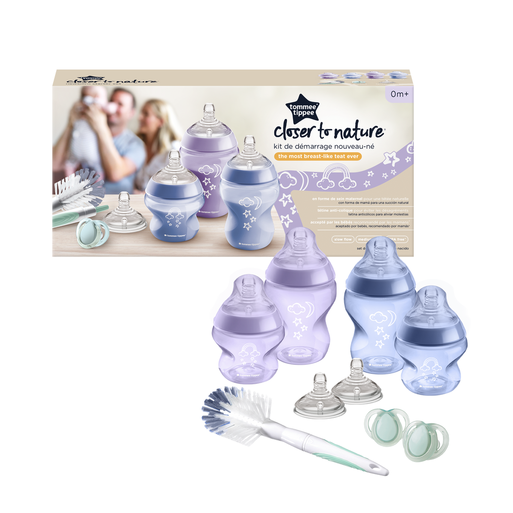 Kit biberoane nou-nascut Tommee Tippee Closer to Nature, 0 luni +, Mov