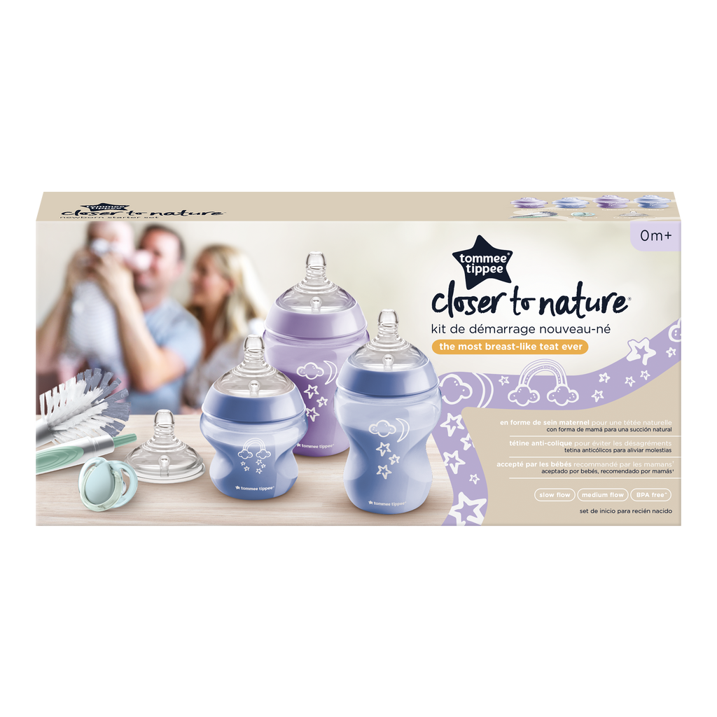 Kit biberoane nou-nascut Tommee Tippee Closer to Nature, 0 luni +, Mov