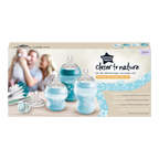 Kit de pornire biberoane nou-nascut Tommee Tippee Closer to Nature, 0 luni +, Albastru