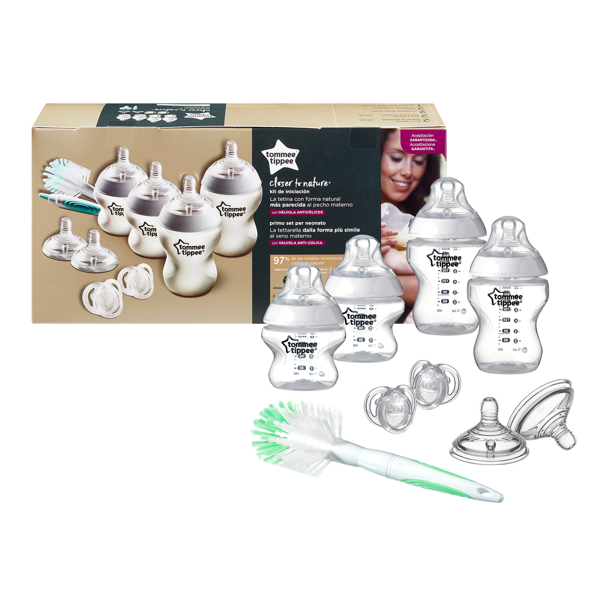 Tommee Tippee Kit biberoane nou-nascut Closer to Nature 0+ luni tetina silicon flux lent anti-colici