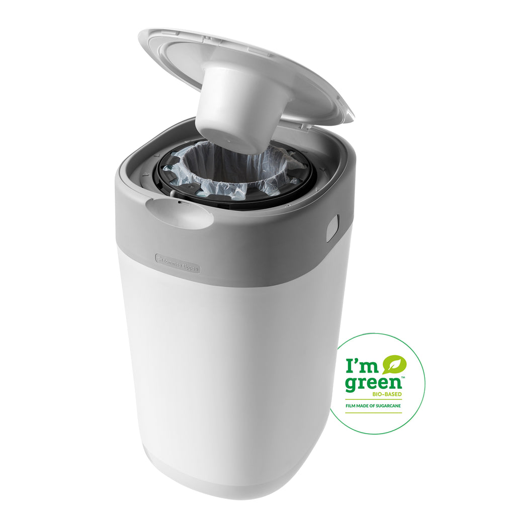 Cos pentru scutece Tommee Tippee Sangenic Twist and Click Reciclabil, Alb/Gri