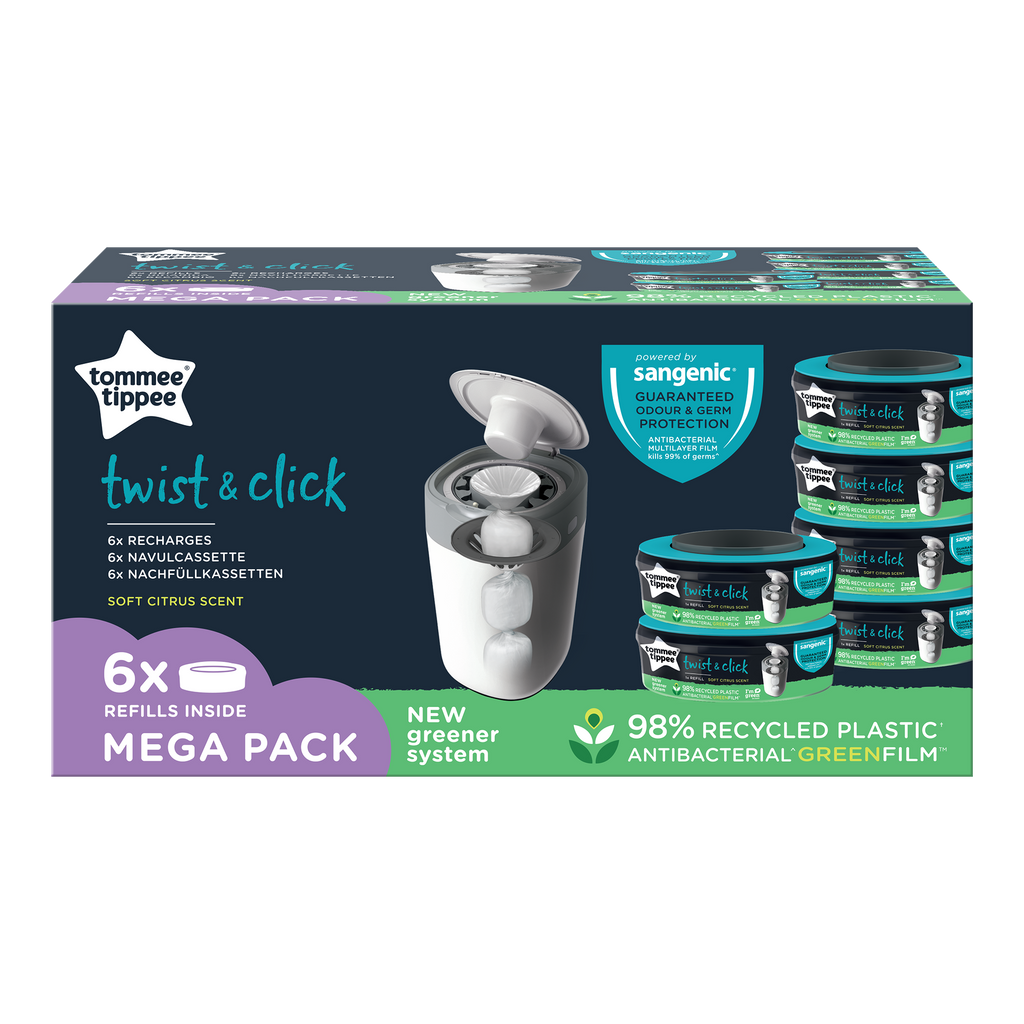 Set 6 rezerve pentru cos scutece Tommee Tippee Sangenic Twist and Click, Reciclabile