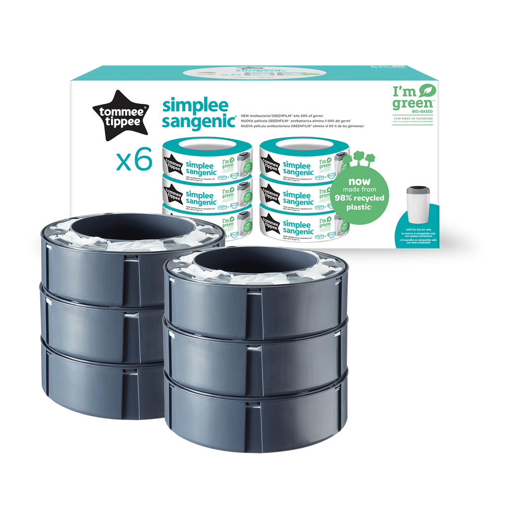 Set 6 rezerve pentru cos scutece Tommee Tippee Simplee, Reciclabile