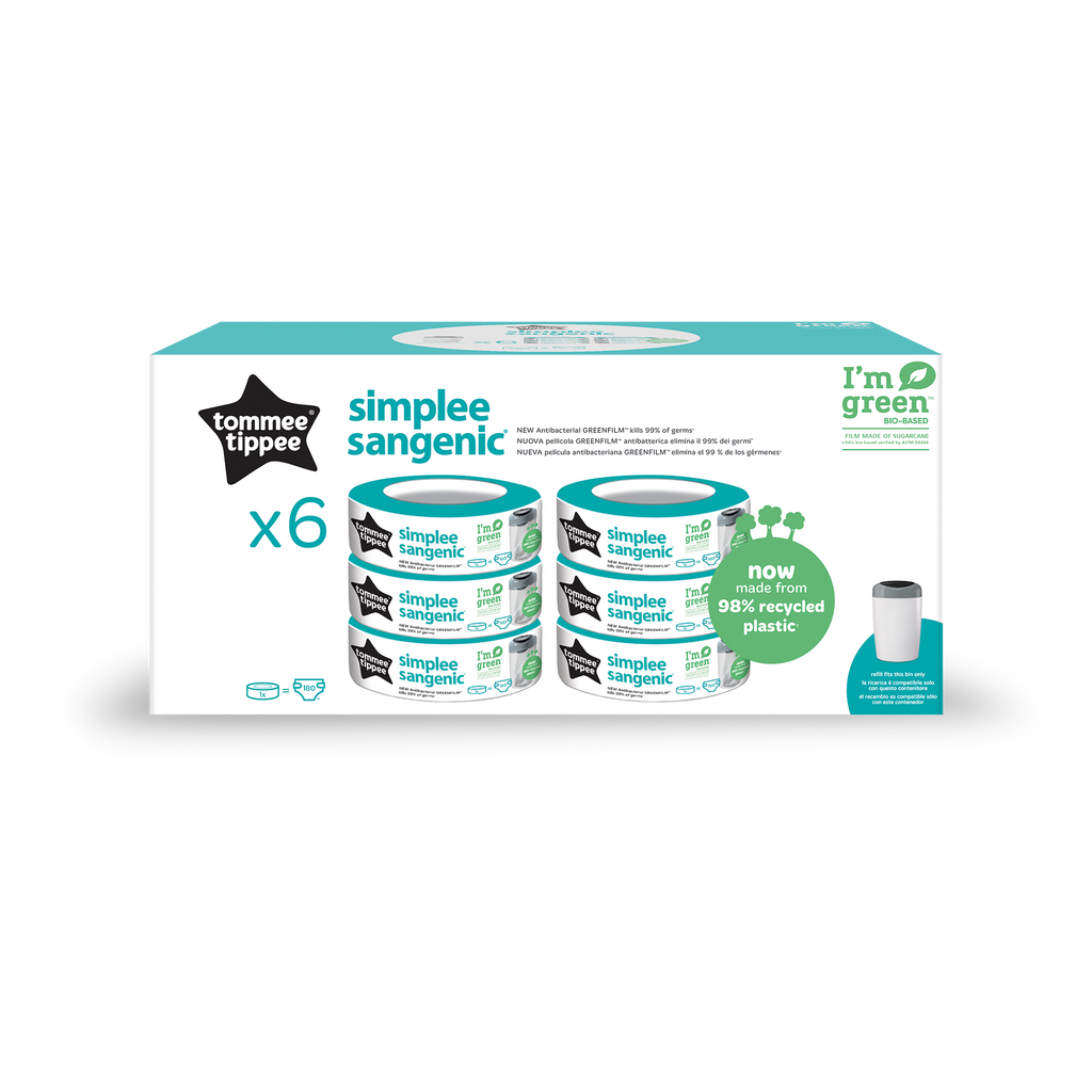 Set 6 rezerve pentru cos scutece Tommee Tippee Simplee, Reciclabile