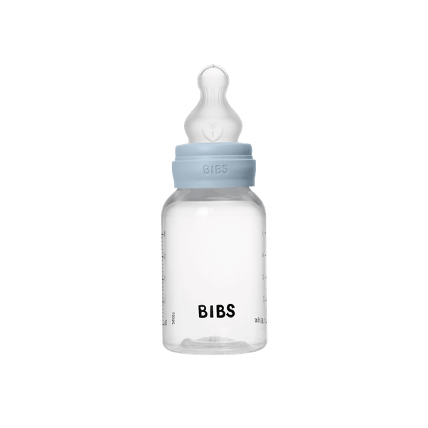 BIBS - Set complet biberon anticolici PP fara BPA, 150 ml, Silicon, Baby Blue
