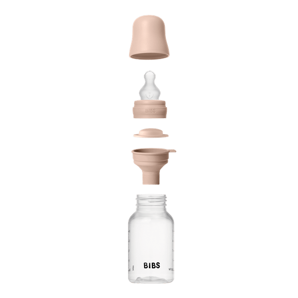 BIBS - Set complet biberon anticolici PP fara BPA, 150 ml, Silicon, Blush