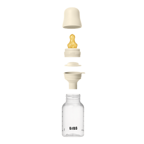BIBS - Set complet biberon anticolici PP fara BPA, 150 ml, Latex, Ivory